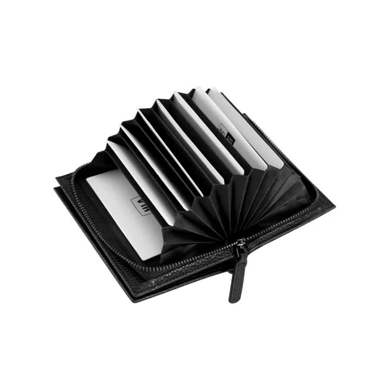 HLA Cow Leather Wallet Regular Unisex Black-4