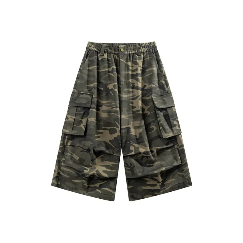 YZ Casual Shorts Unisex Green Camouflage-0