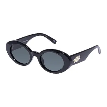 Le Specs Plastic Oval Sunglasses Unisex Black