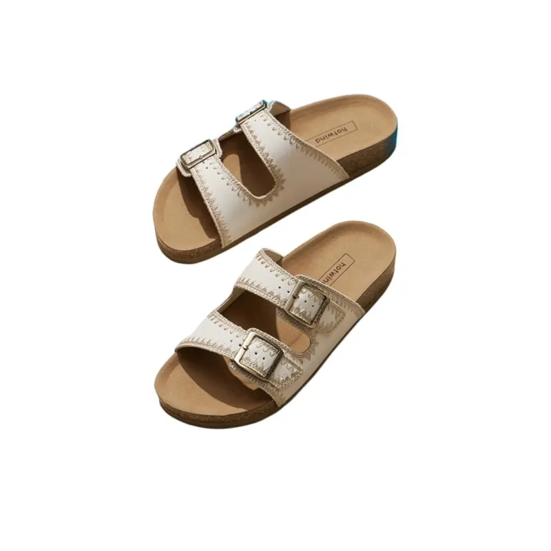 Hotwind EVA Slip Resistant Slide Slippers Women's Beige-2