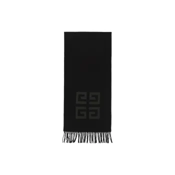 Givenchy Pure Wool Knit Scarves Unisex Black