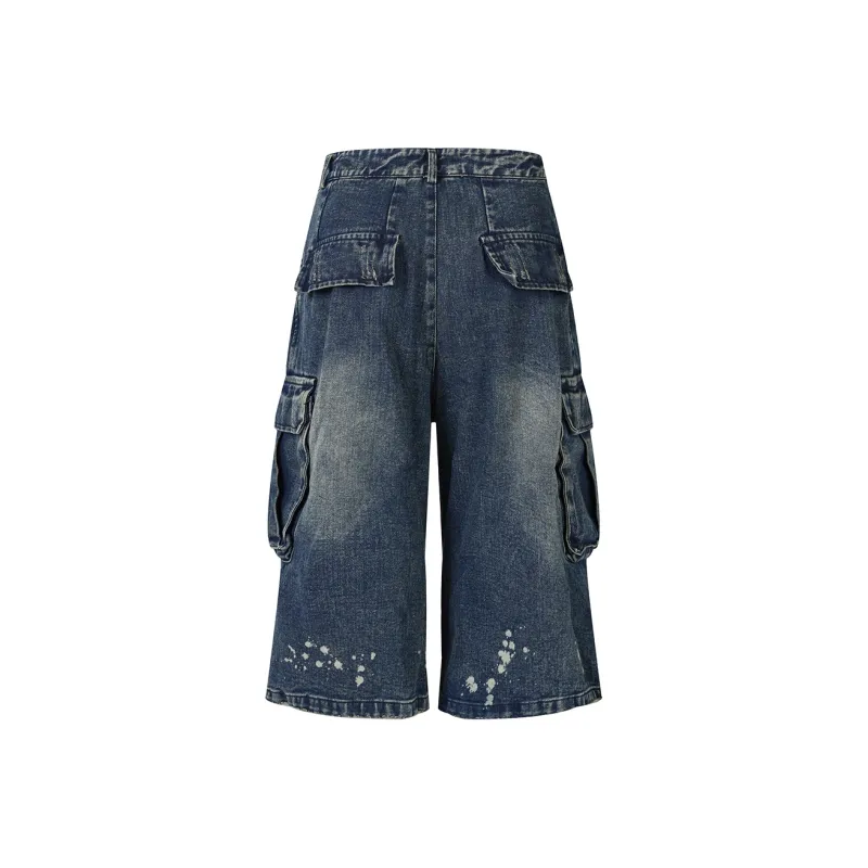 KLAMMKICKS Denim Shorts Unisex Navy Blue-1
