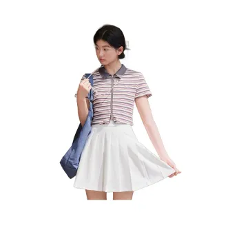 ZIHAN T Shirts Women's Red Stripes