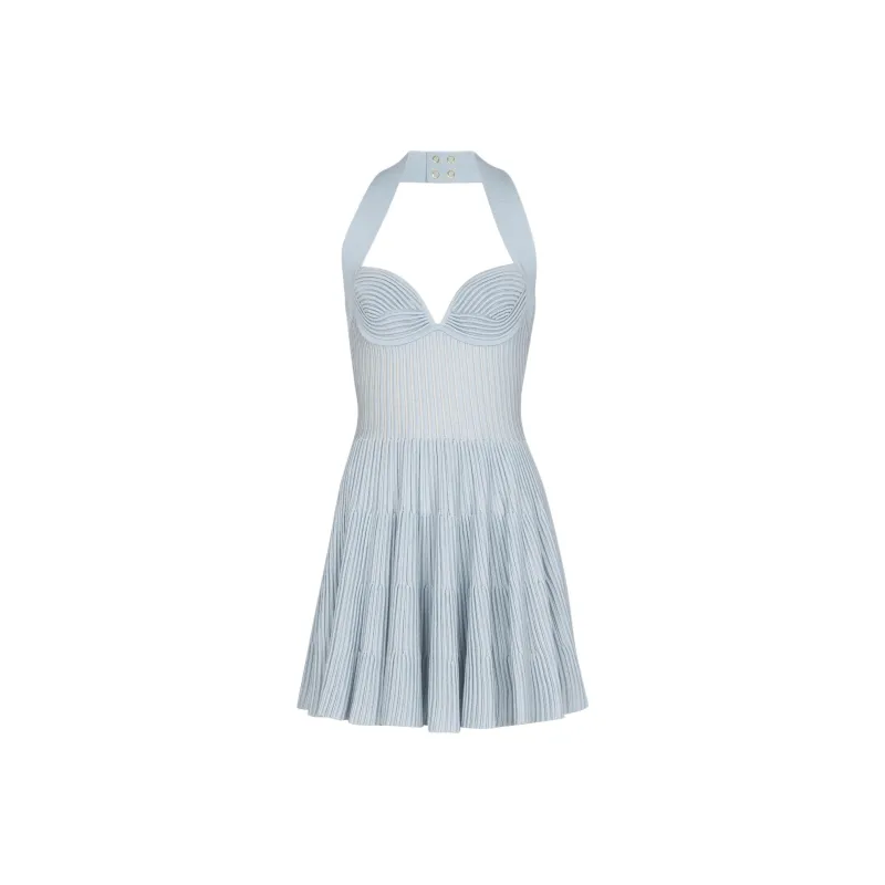 BALMAIN SS25 Sleeveless Dress Women's Blue-0