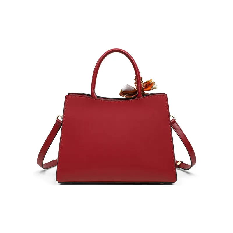 C°BANNER Synthetic Leather Kelly Bag, One Shoulder Handbag, Crossbody Bag Medium Size Women's Red-3