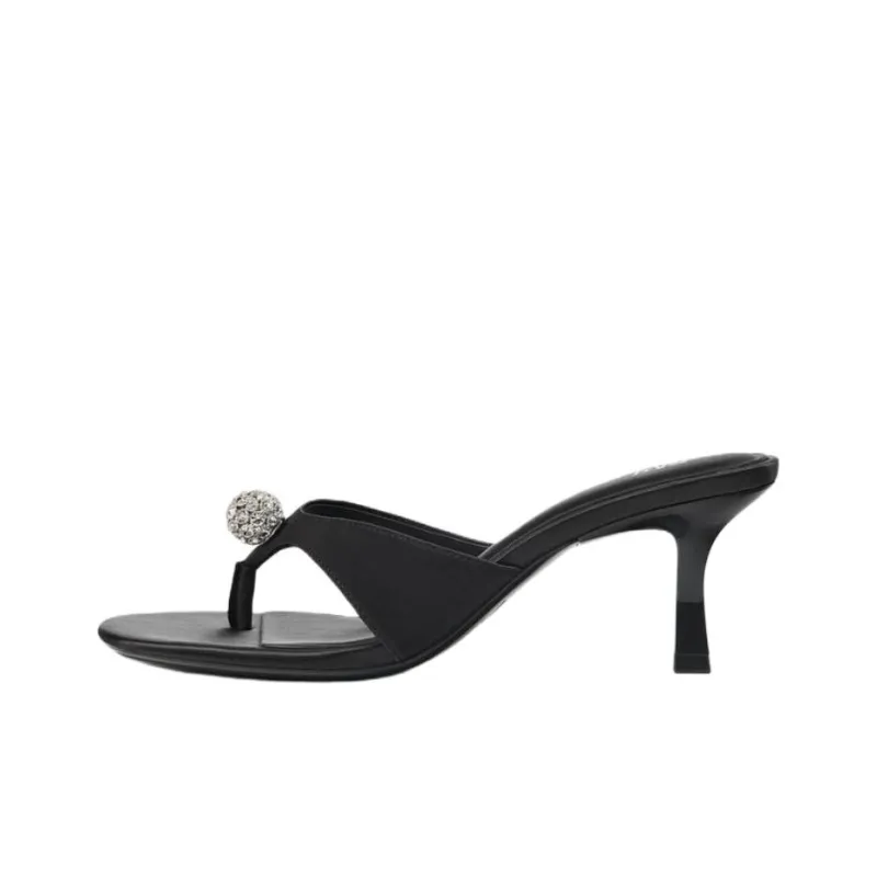 ZARA Slip Resistant Flip Flops Women's Black-0