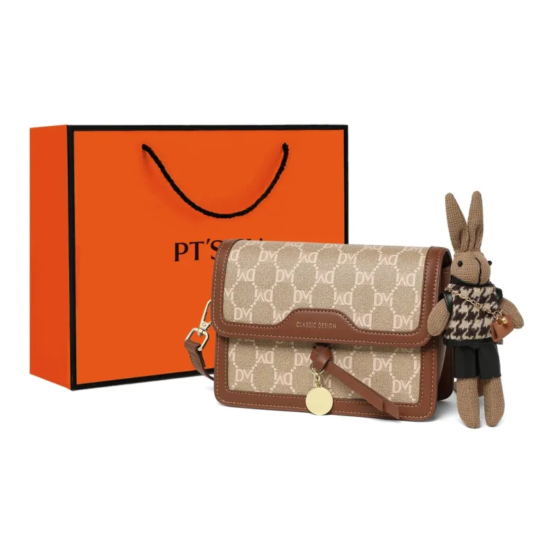 PT'SON Synthetic Leather Crossbody Bag, Shoulder Bag Regular Women's Brown-0