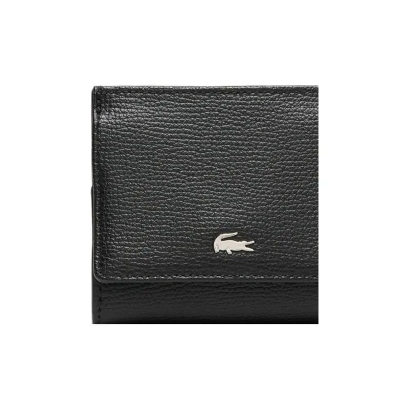 LACOSTE Cow Leather Wallet Men's Black-4
