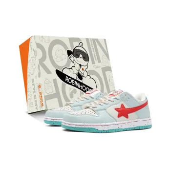 ROBINHOOD Slip Resistant, Abrasion Resistant, Lightweight, Breathable Low Top Skateboard Shoes Unisex Mint Blue Red