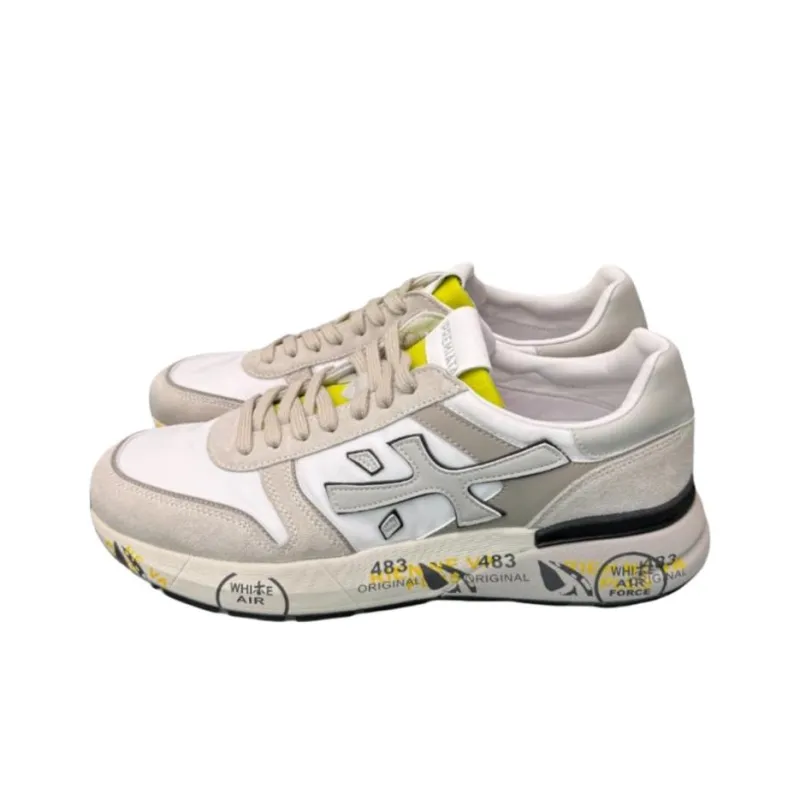 PREMIATA Abrasion Resistant Low Top Casual Shoes Men's Gray White-1