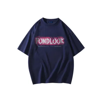 FONDLOOK T-Shirts Unisex Navy Blue