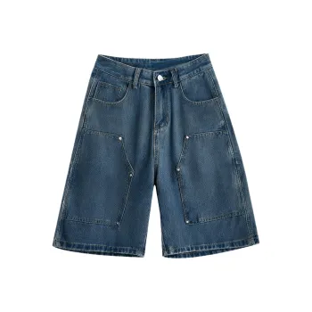 SAME FLOW Denim Shorts Men Blue
