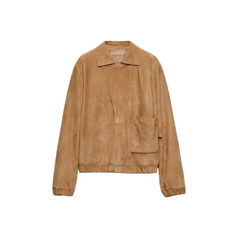 PRADA SS25 Leather Jacket Women's Yellow-0