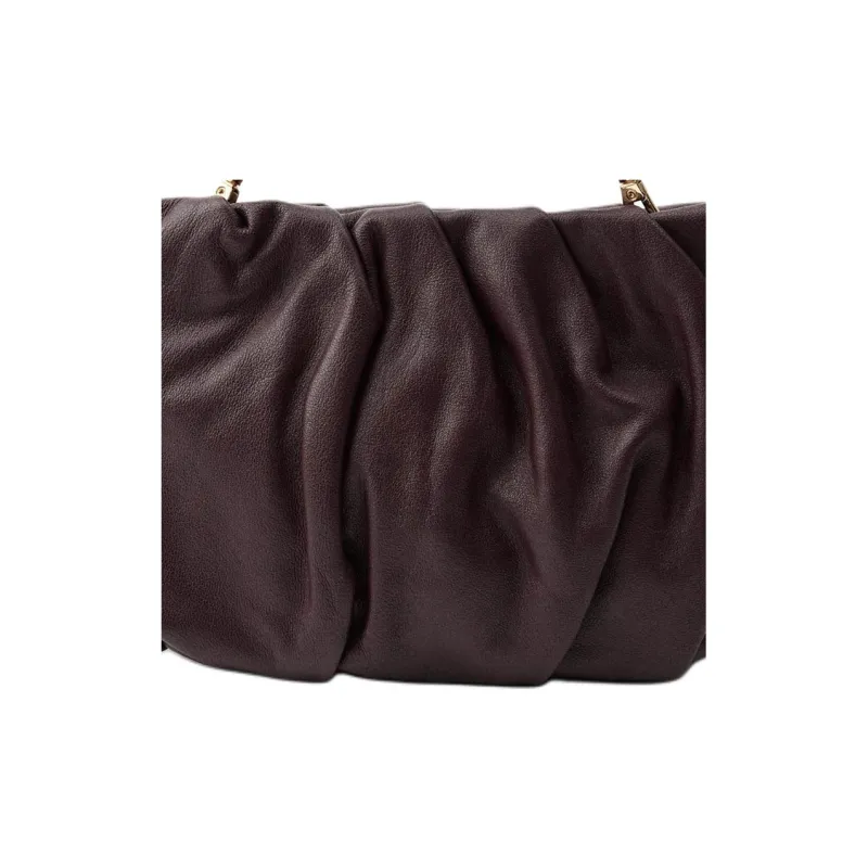 ZARA Sheepskin Handbag Shoulder Bag Mini Women's Eggplant Purple-4