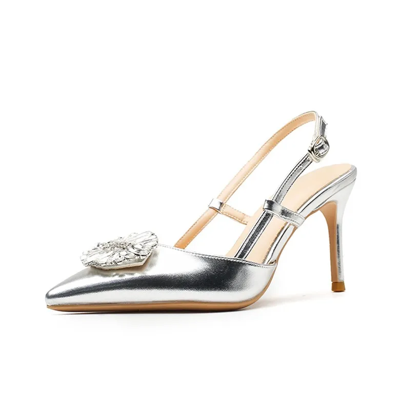 MABEL&CO Slim Heel High Heels Women's Silver-0