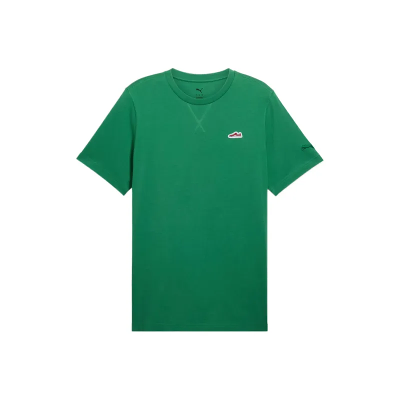 PUMA EssentialsSuede Logo WARDROBE T Shirt Men's Green-0