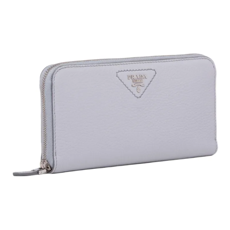 PRADA Leather Wallet Women's Cornflower Blue-1