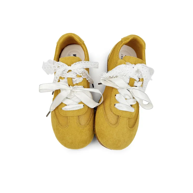 Warrior Breathable Balance Height Increasing Low Top Casual Shoes Women's Yellow-3