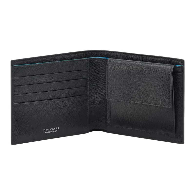 BVLGARI Calfskin Wallet Men's Black-2