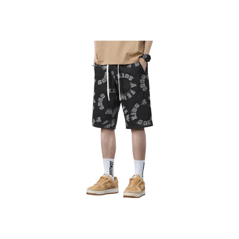 Tonlion Denim Shorts Unisex Black-0