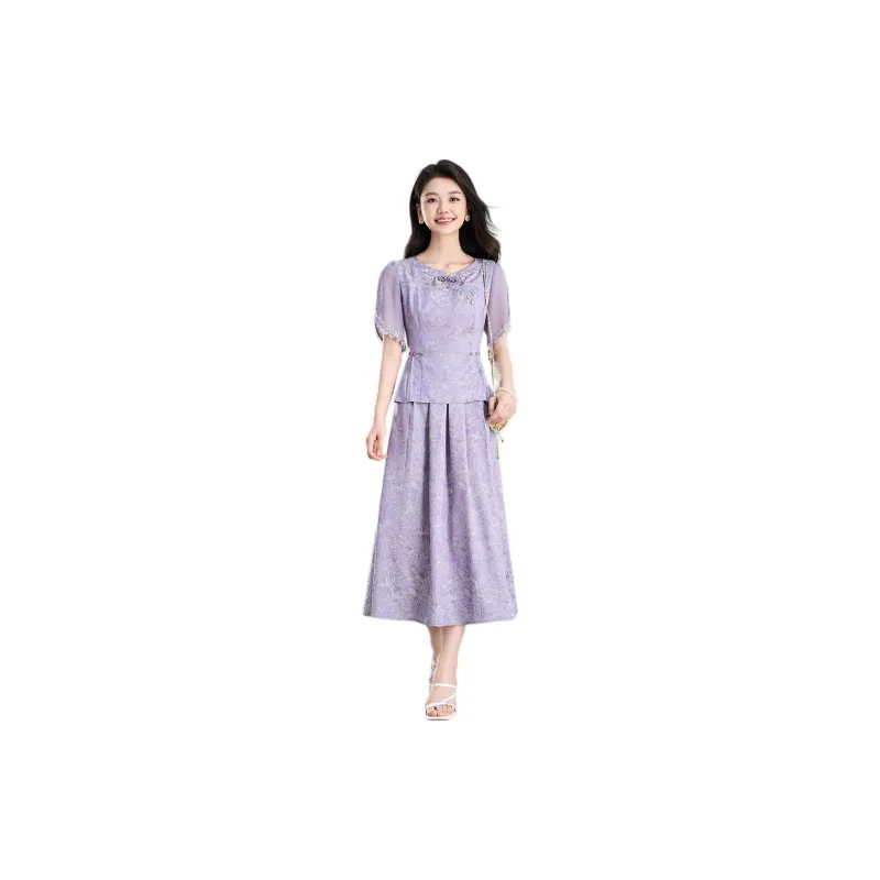 Mylan Summer Skirt Set Cinched Waist Women's-0