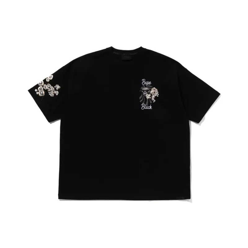 BAPE BLACK Pearl Emb Floral Tee-2