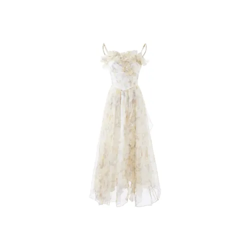 Mu Xiao Xin Slip Dresses Women's Light Yellow