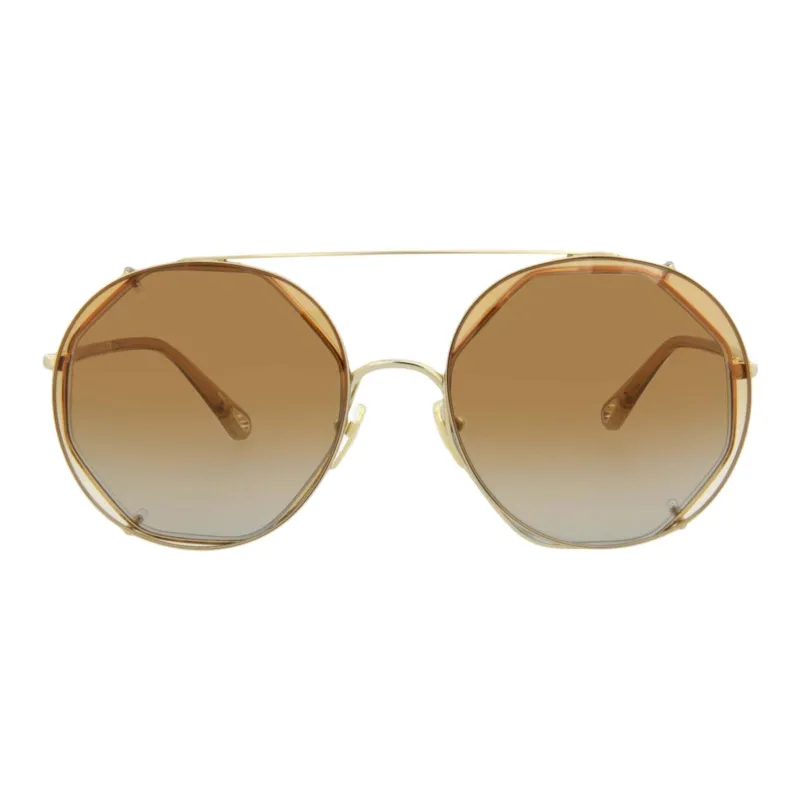 Chloe Metal Aviator Sunglasses Unisex Yellow-1