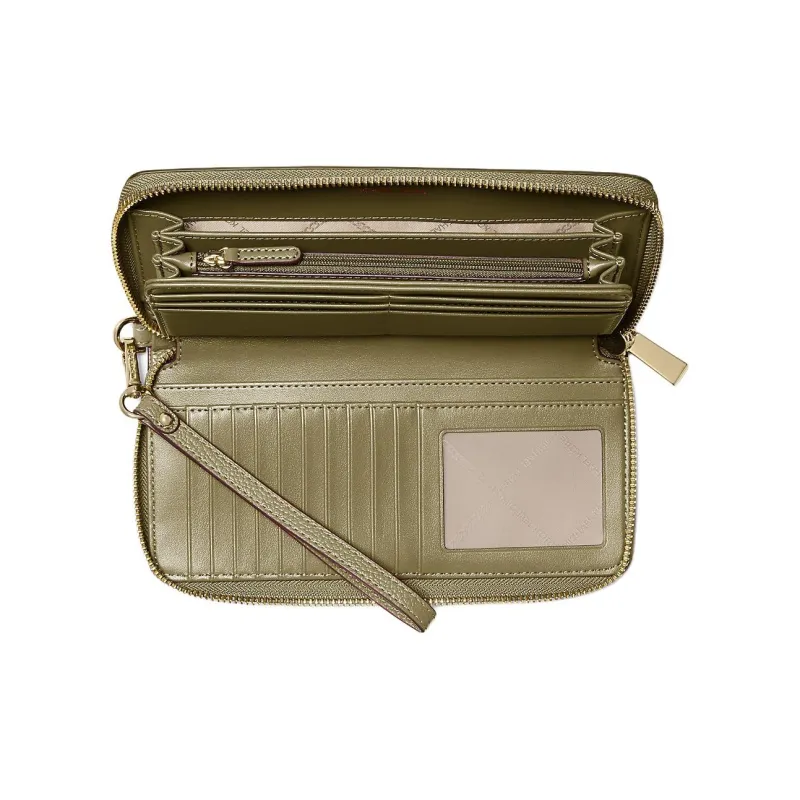 MICHAEL KORS Jet Set Leather Wallet Tubas Women's Green Hunting Journey-1