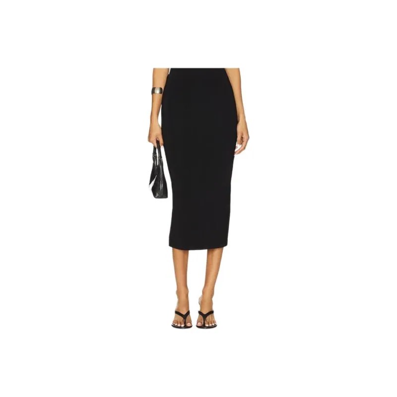 NORMA KAMALI Knit Long Skirt Women's Black-0