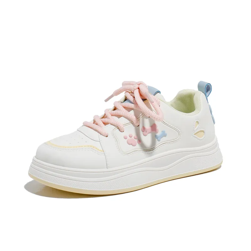 Babaya Skateboard Shoes Women's Low Top Beige Yellow/Beige Blue-0