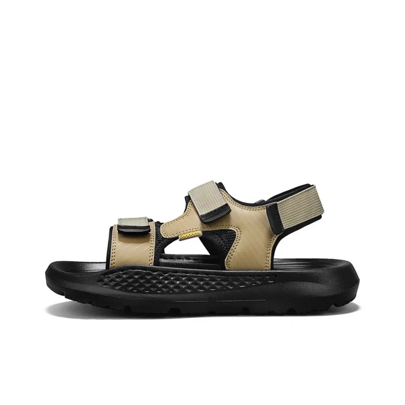 BBMTR Beach Sandals Men Black Green/Sand-5