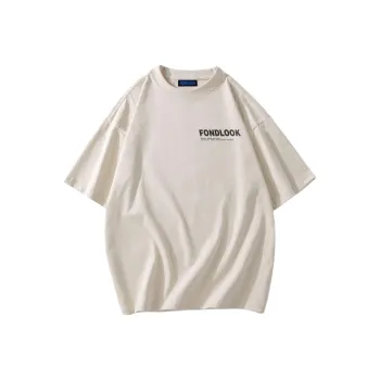 FONDLOOK T Shirts Unisex Light Beige Apricot