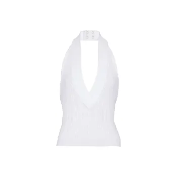 BALMAIN Cable knit Halterneck Top