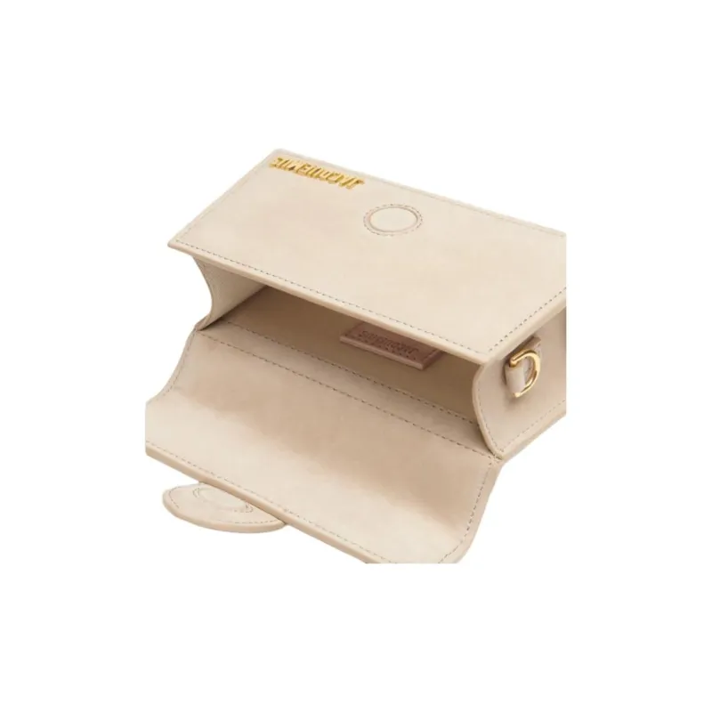 Jacquemus Cow Leather Shoulder Bag, Crossbody Bag, Handbag Mini Women's Dark Beige-4