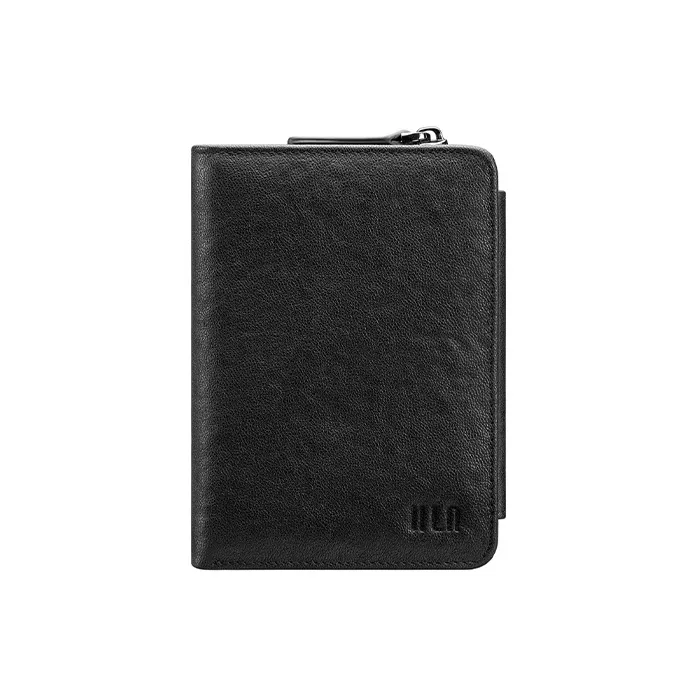 HLA Top Grain Cow Leather Wallet Card Holder Wallet Regular Men's Black-1
