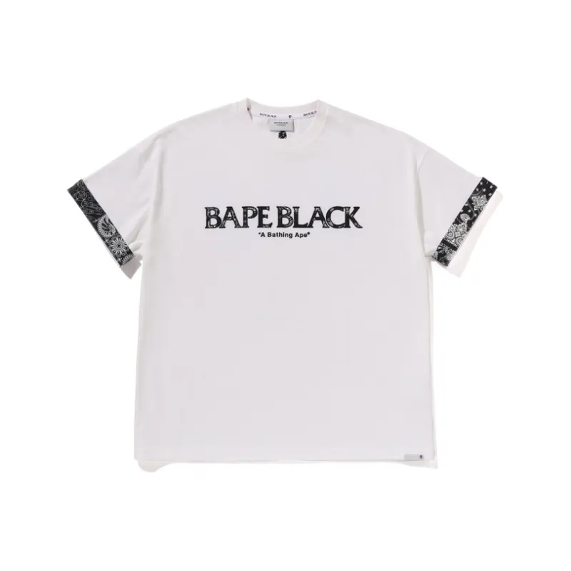 BAPE BLACK Paisley Patch Logo Tee-0