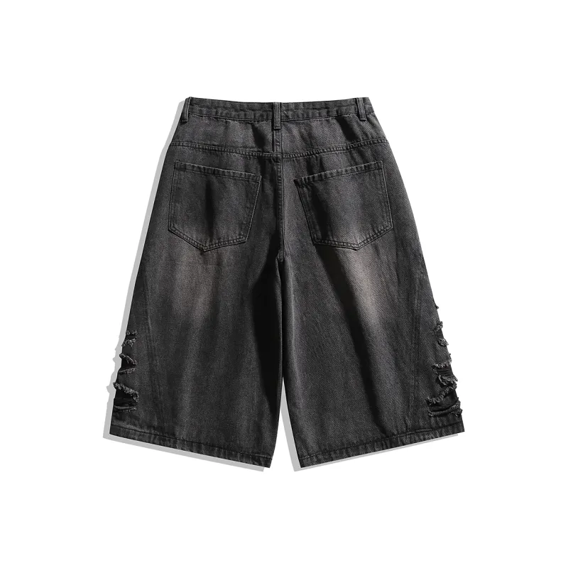 VSCH Denim Shorts Men Black Gray Color-1