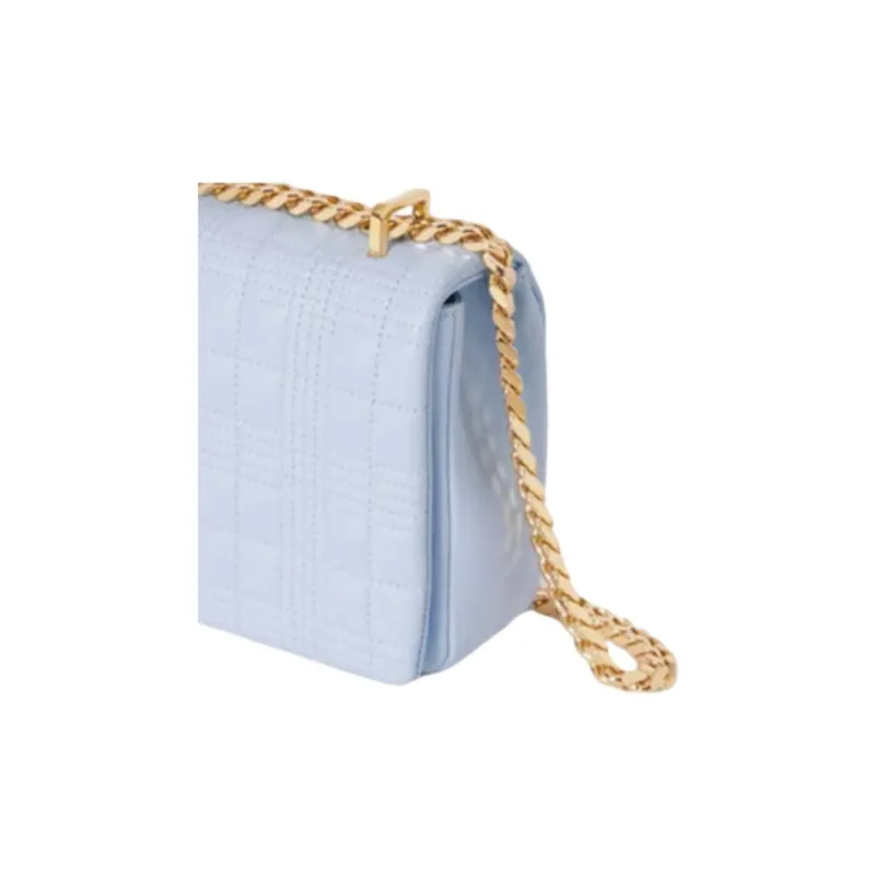 Burberry Lola Lola Bag Quilting Lambskin Shoulder Bag Crossbody Bag Small Size Women's Light Blue-3