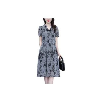 Flowers In Water Short Sleeved Dress Women's