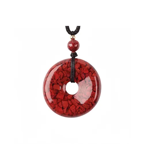 MY WORLD BEGINS AND ENDS WITH YOU Natural Cinnabar Pendants Unisex