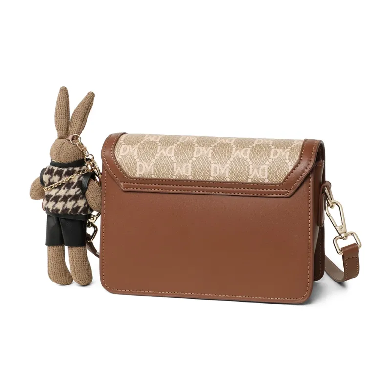 PT'SON Synthetic Leather Crossbody Bag, Shoulder Bag Regular Women's Brown-4