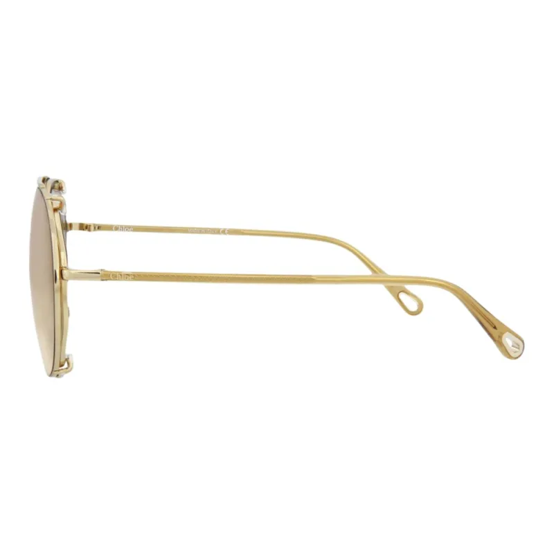 Chloe Metal Aviator Sunglasses Unisex Yellow-2