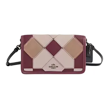 COACH Hayden Leather Shoulder Bag Small Size Women's Dark Red
