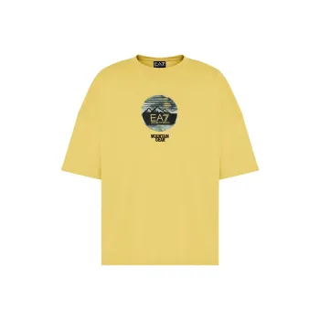 EMPORIO ARMANI EA7 SS25 T Shirt Men's Nostalgic Moss Yellow