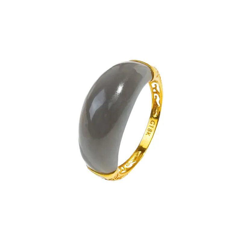 CUIYOUSHIJIA Hetian Jade Rings Smoky Purple Women's-0