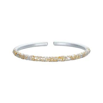LIU GUI FU JEWELRY 999 Fine Silver Bangles Women's