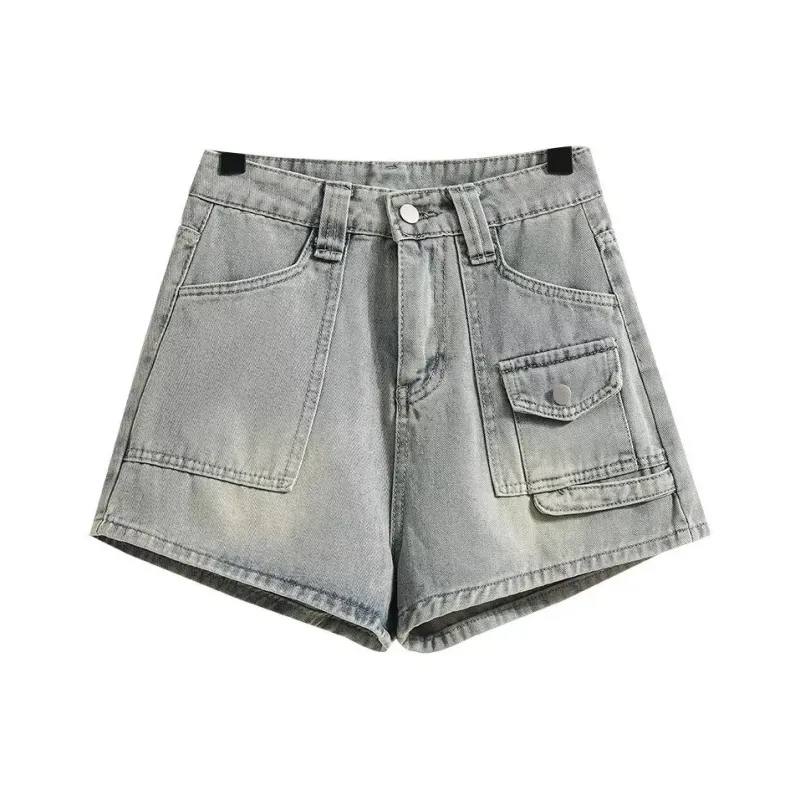 Ordifen Denim Shorts Women's Light Blue-0