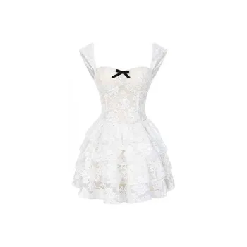 GUOZHEN Slip Dresses Women's White