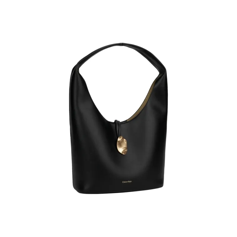 CALVIN KLEIN Synthetic Material Basket Bag Handbag Medium Size Women's Space Black-1